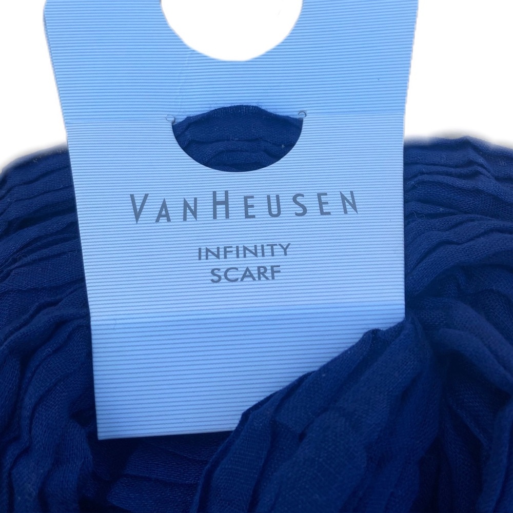 Van Heusen Infinity Scarf-Loop Options- Blue Ruffled - Picture 3 of 8